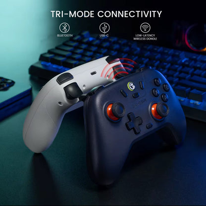 Mando inalámbrico GameSir T4 Nova Lite para Switch, Android, iOS y PC, con conectividad por dongle y cable, compatible con juegos.
