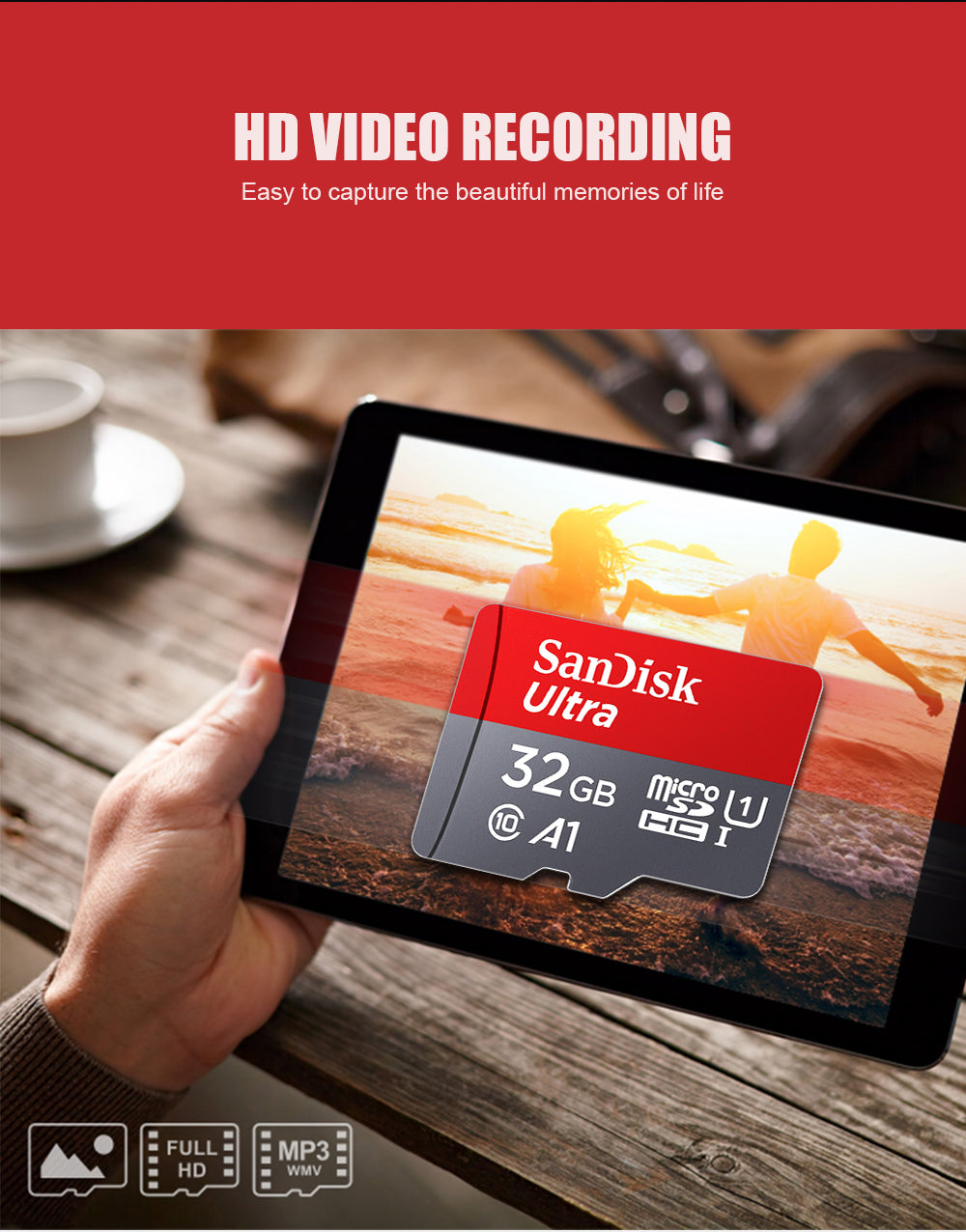 Tarjeta de Memoria SanDisk Ultra microSD UHS-I A1 Class 10 128GB 256GB