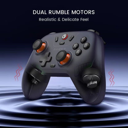 Controlador inalámbrico GameSir T4 Nova Lite para videojuegos en Switch, Android, iOS y PC, con conectividad por dongle y cable.