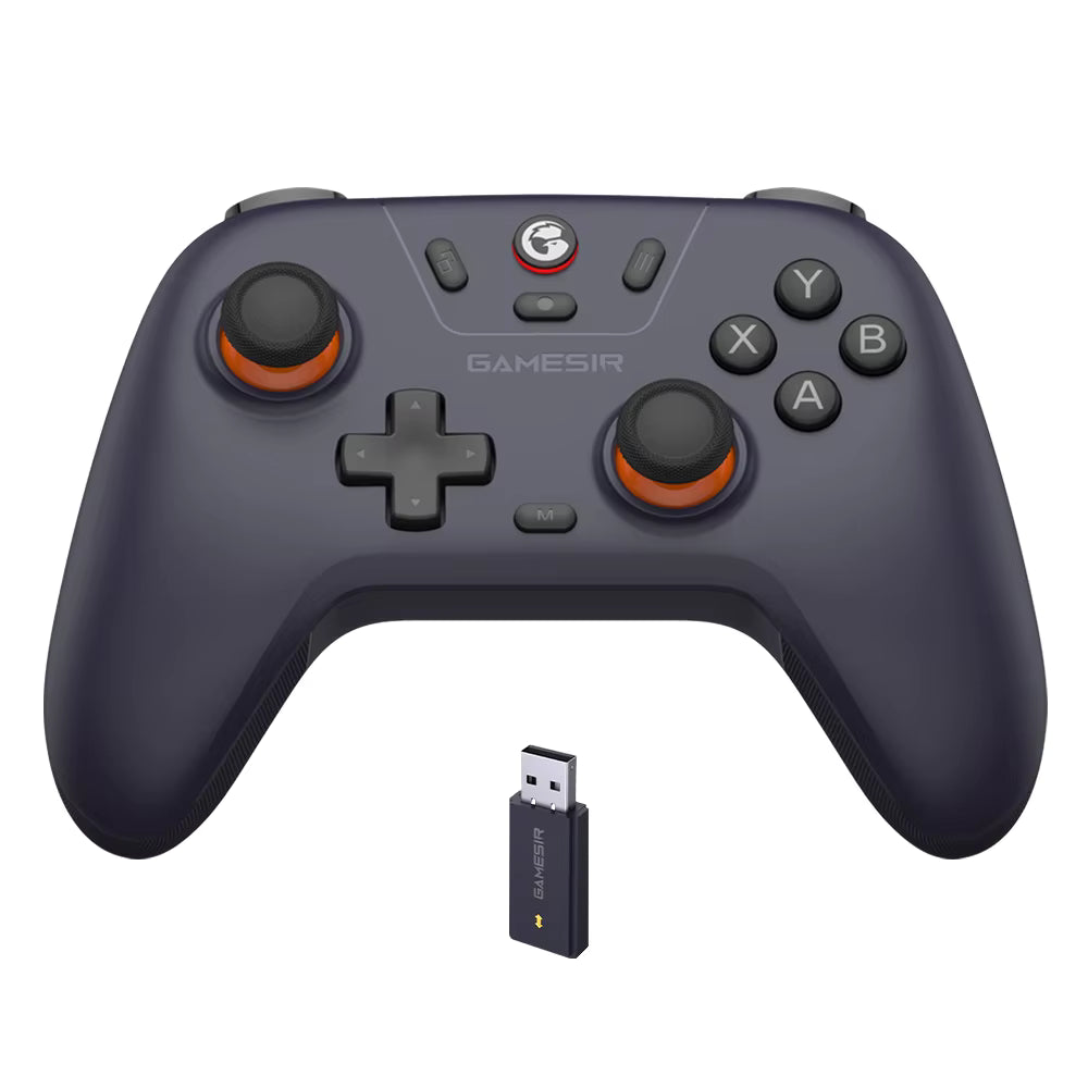 Mando inalámbrico GameSir T4 Nova Lite para videojuegos, compatible con Switch, Android, iOS y PC, con conectividad por dongle y cable.