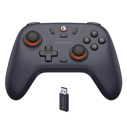 Mando inalámbrico GameSir T4 Nova Lite para videojuegos, compatible con Switch, Android, iOS y PC, con conectividad por dongle y cable.