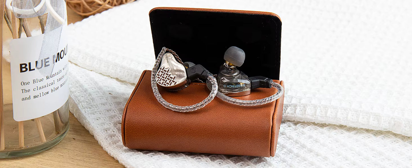 KBEAR Estuche Magnético para Audífonos IEM – Case Portátil de Cuero PU