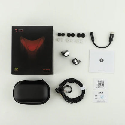 Auriculares IEM híbridos SIMGOT EG280 con drivers DD y planar, cable USB-C para gaming y alta fidelidad de sonido.