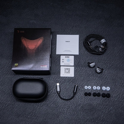 Auriculares IEM en auriculares in-ear SIMGOT EG280 con drivers híbridos DD y planar, con DAC USB-C para gaming.