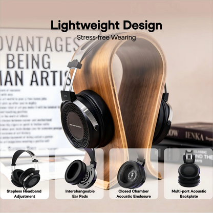 Auriculares SIMGOT EP5 de diadema con driver dinámico de 50 mm y diseño sobre la oreja para audio de alta calidad.