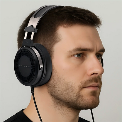 Auriculares SIMGOT EP5 de diadema con driver dinámico de 50 mm, diseño over-ear y acabado en negro para audio de alta calidad.