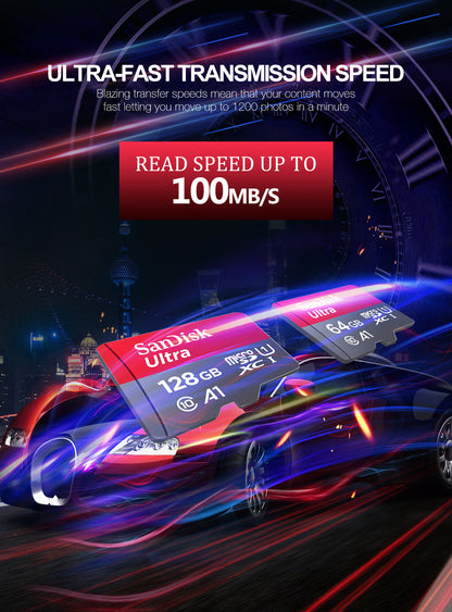 Tarjeta de Memoria SanDisk Ultra microSD UHS-I A1 Class 10 128GB 256GB