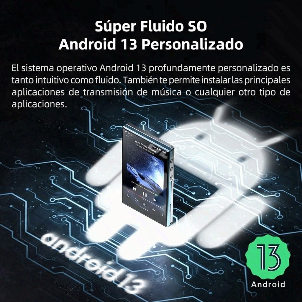 Reproductor de audio digital FiiO JM21 con Android 13 y Snapdragon 680, en acabado limpio y moderno.