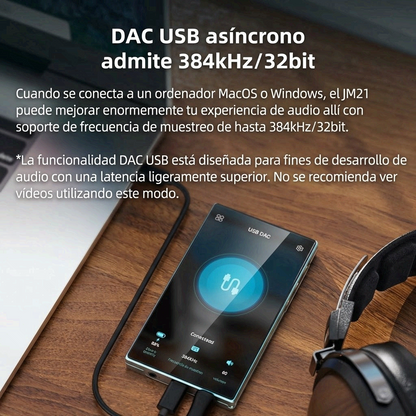 Reproductor de audio digital FIIO JM21 con Android 13 y Snapdragon 680, imagen frontal del reproductor Hi-Res.