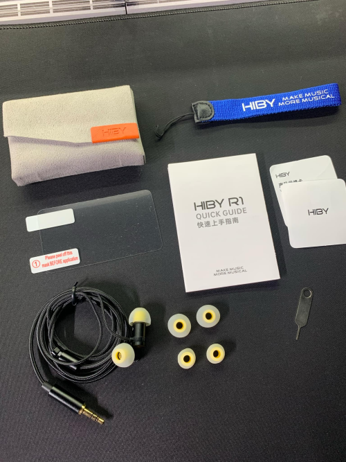Reproductor de audio digital HiBy R1 Hi-Fi portátil con pantalla y controles, diseñado para música de alta calidad.