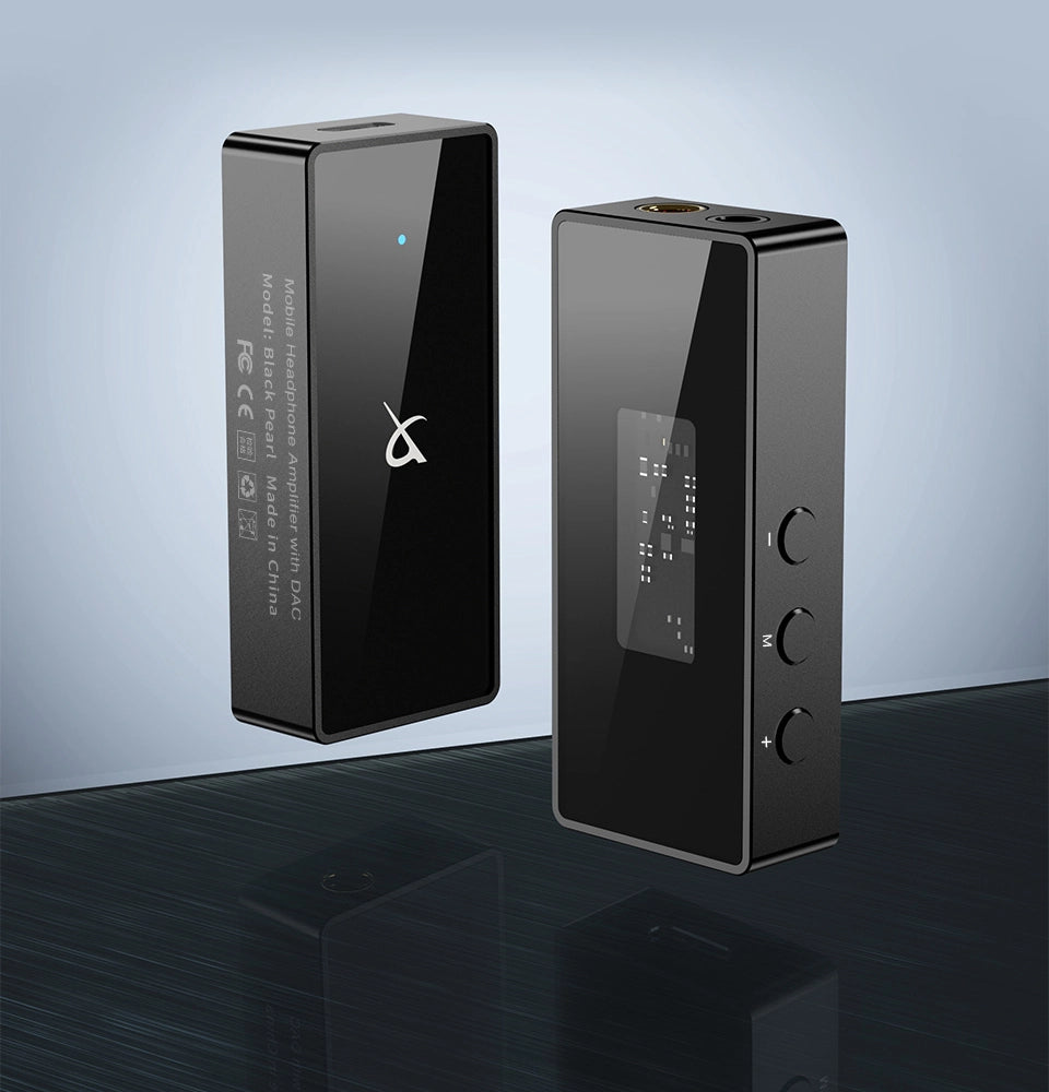Conmutador digital a analógico TRN Black Pearl para audio Hi-Fi portátil, DAC compacto y de alta calidad con diseño elegante.