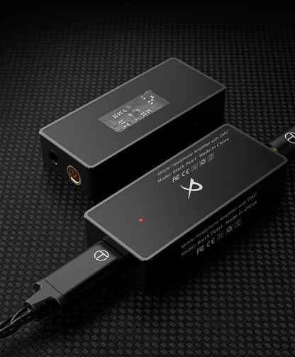 Convertidor de audio digital a analógico TRN Black Pearl, DAC portátil Hi-Fi con pantalla y puertos de entrada.
